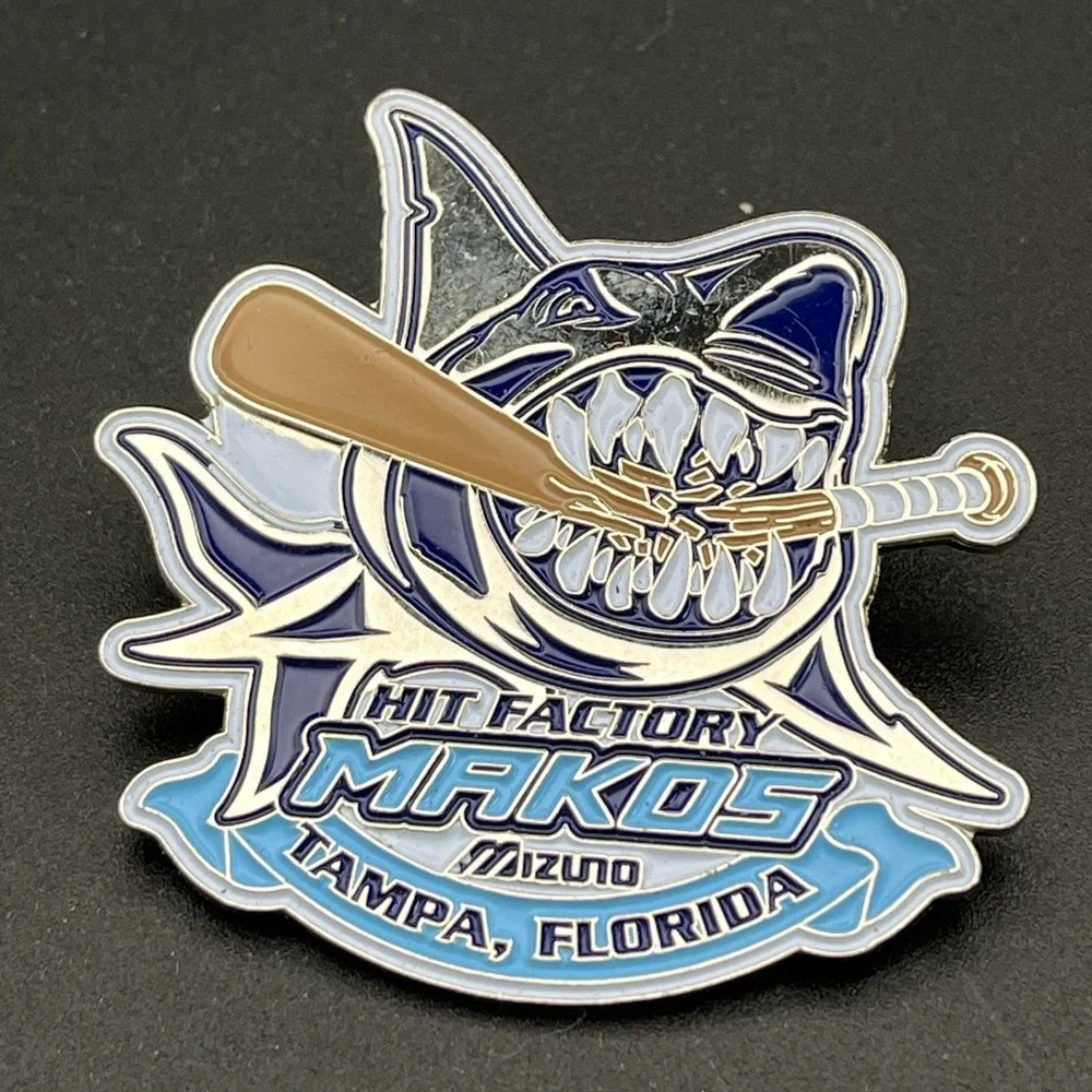 Mizuno Hit Factory‎ Makos Sharks Tampa Florida Baseball Lapel Hat Pin